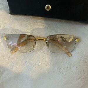 Womens Y2K Silver Grey Translucent Shiny Star Sunglasses Glasses